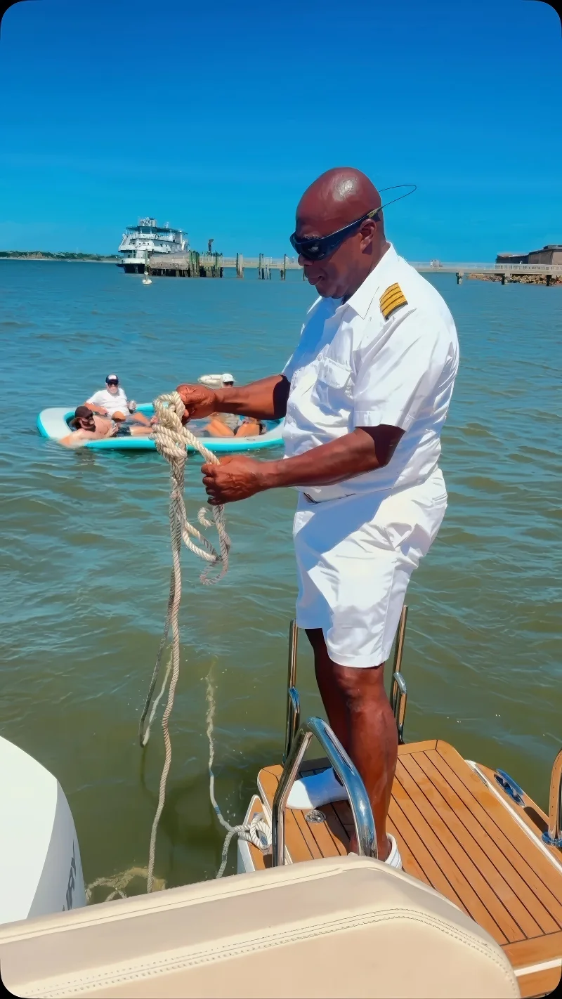 Float drop during a birthday charter swim stop